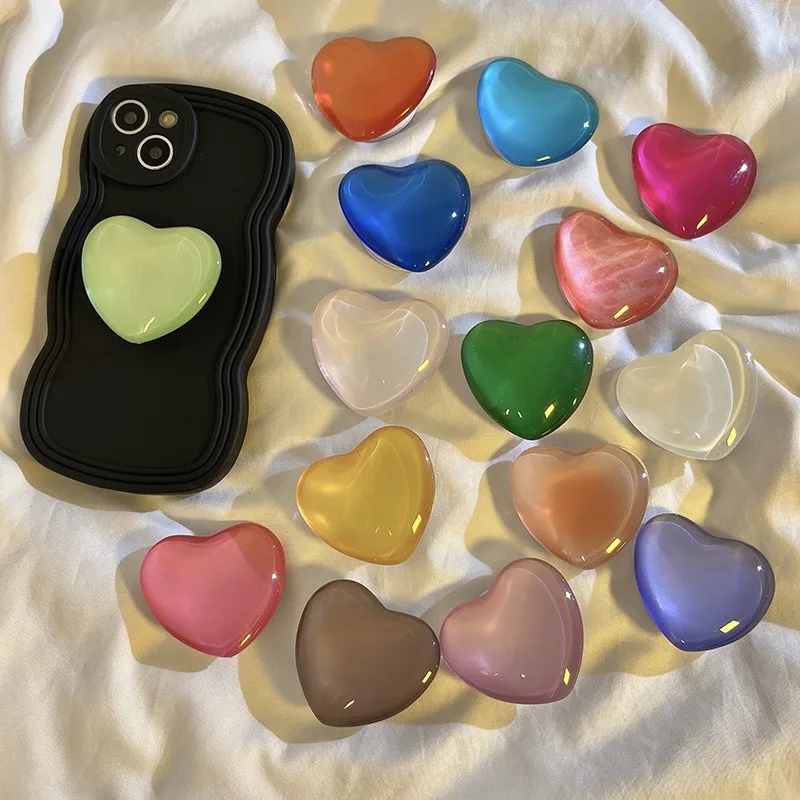 

Crystal Heart Mobile Phone Holder Stand INS Phone Finger Holder Fold Grip Air Sac Ring Mobile Stand Tok Support For All Phone