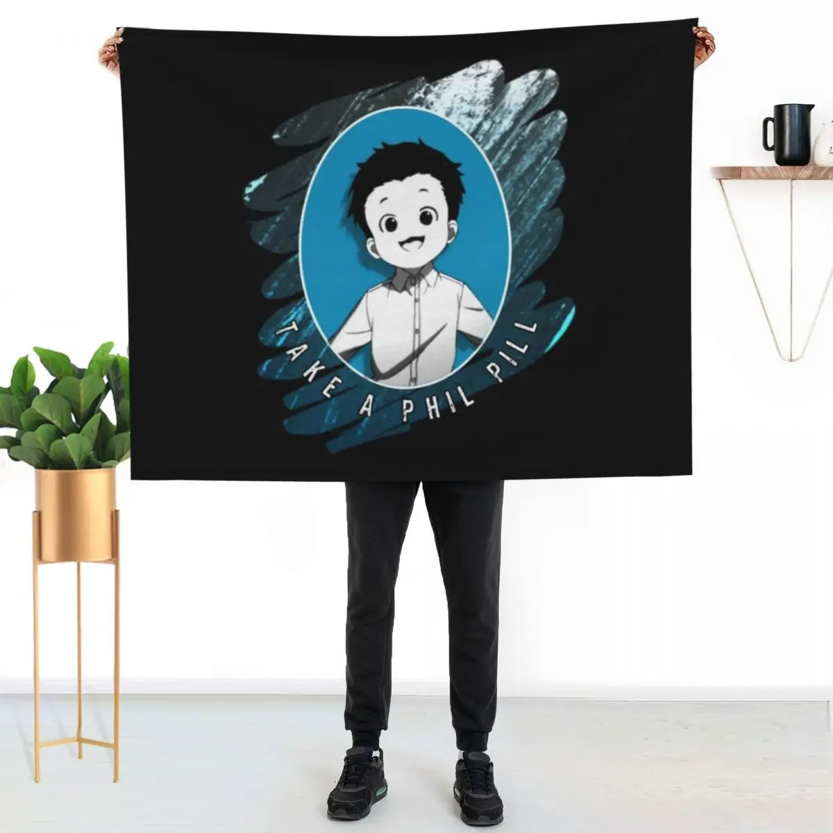 The Promised Neverland Phil Throw Blanket Flannel Fabric Softest Polar Cute Plaid Soft Big Sofa Throw Blankets
