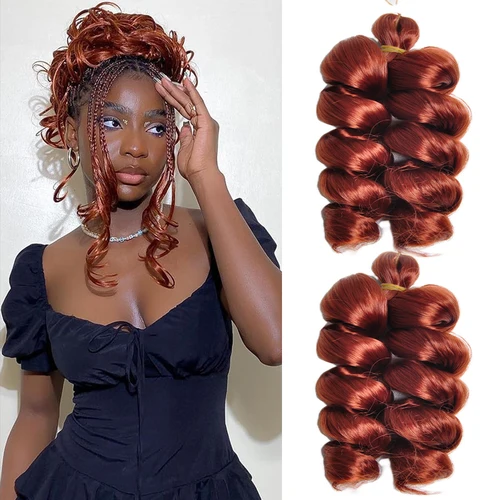 Imagen 2 del producto Extensiones de cabello trenzado rizado francés para mujeres negras, pelo de ganchillo ondulado suelto sintético de 12 pulgadas, pelo de ganchillo rizado preestirado