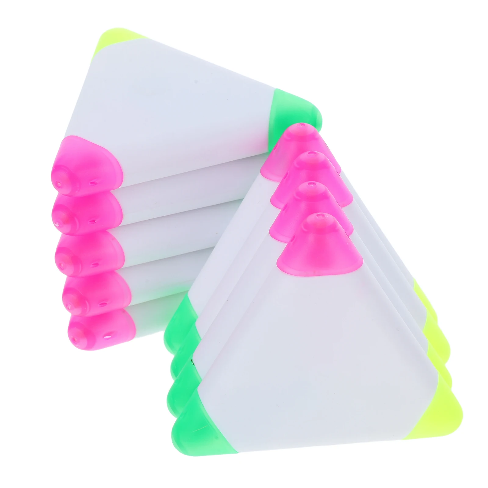 

9 Pcs Triangular Fluorescent Pens Yellow Green Highlighters Dual Tip Markers Underlining Study Office