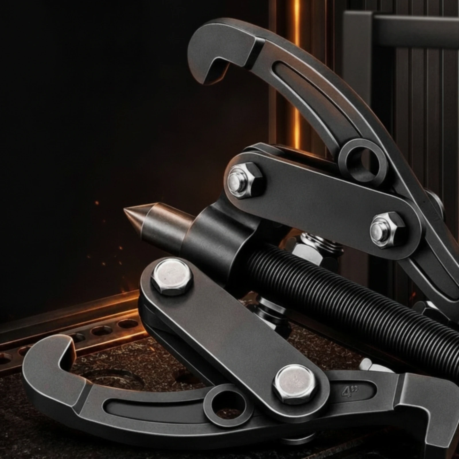 3-Jaw Bearing Puller Forged-Steel Three-Jaw Puller Bushing Extractor Heat-Treated Tool High Hardness for Mechanics