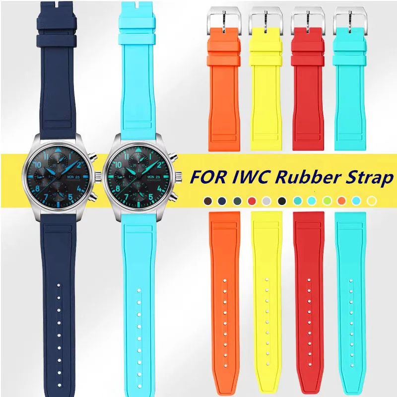 20 21 22mm Bracelet Silicone Rubber Quick Release Watch Strap for IWC PILOT'S WATCHES PORTUGIESER Series Fashion Watchband