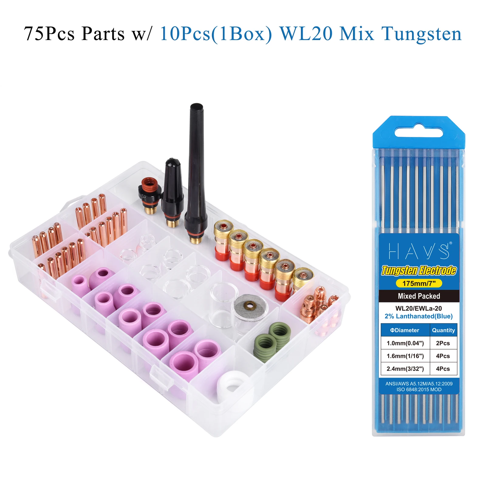 Kit Copo De Vidro De Alta Temperatura, Tocha De Soldagem, Lente De Gás Stubby, TIG, WP17, WP 18, WP26, 85Pcs