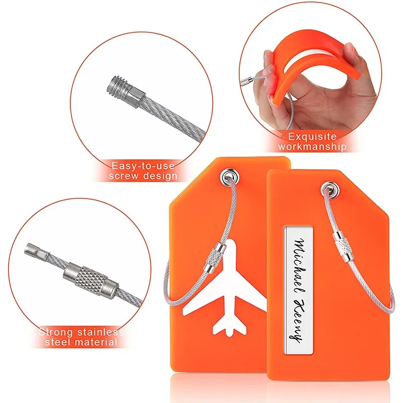 

1 шт., однотонная силиконовая багажная бирка, рюкзак, идентификационная этикетка, ремешок для чемодана, дорожная сумка, быстрая идентификационная карта