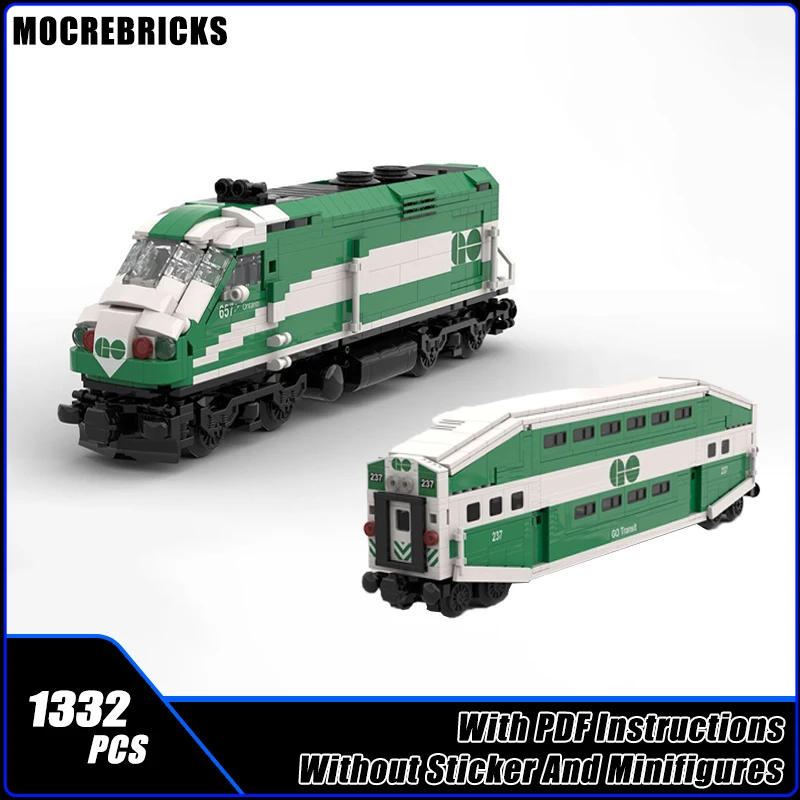 

MOC City Traffic Series Go Transit MP40PH-3C Модель поезда Строительные блоки DIY Сборка Технология Кирпичи Игрушки Праздничные подарки