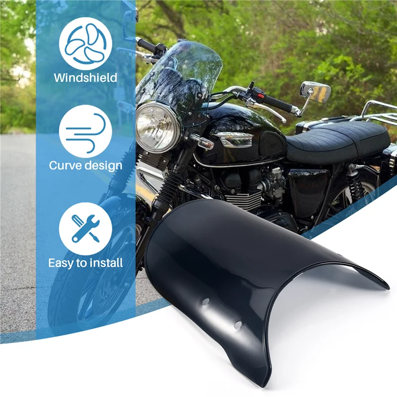 Motorcycle Headlight Fairing Windshield Windscreen Compatible For Triumph Bonneville 2001-2017,T100 2003-2017 - Image 4