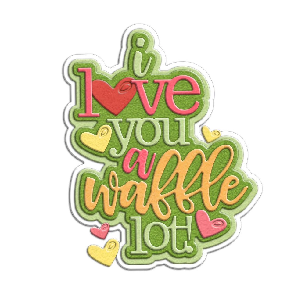 MangoCraft I Love You A Wallle Lot Cutting Dies Valentine\'s Day DIY Scrapbooking Supplies Metal Dies Knife Mold For Cards Albums