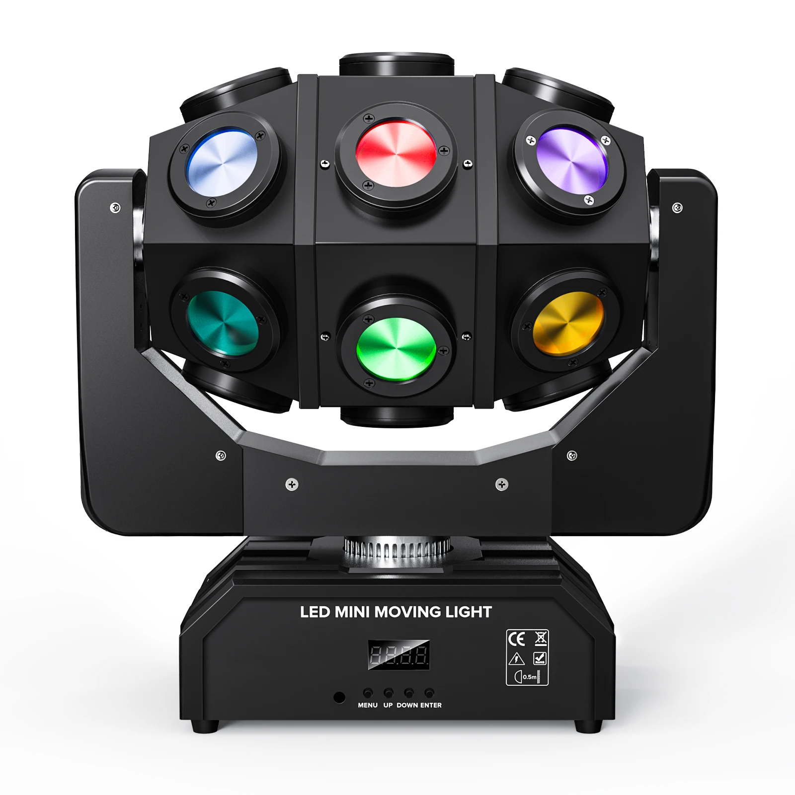 Yiflamefly 180W LED Mini Moving Head Lights With18 Beam Ball Stage Lights Strobe Light Sound Activated DMX512 For DJ Disco Party