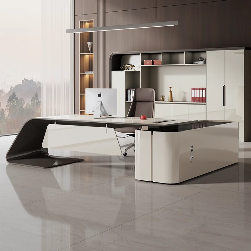 Lshaped Adjustable Office Desk Modern Gaming Reception Multifunctional Office Desk European Long Escrivaninha Unique Furniture