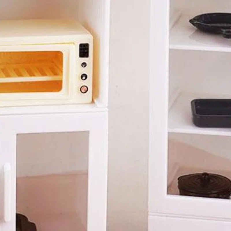 ชุดของเล่นจำลองอาหารขนาด 1:12 อุปกรณ์เสริมสำหรับเล่นบทบาทสมมติ ของเล่นบ้านตุ๊กตา ชุดครัวจำลอง หม้อหุงข้าวจิ๋ว ตู้เก็บของ