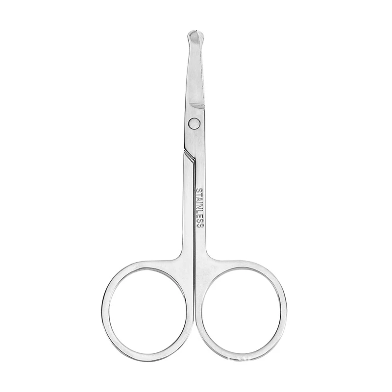 Stainless Steel Nose Hair Trimmer Eyebrow Eyelashes Scissors Portable Mini Round Head Safe Hair Removal Tools Nose Hair Clipper