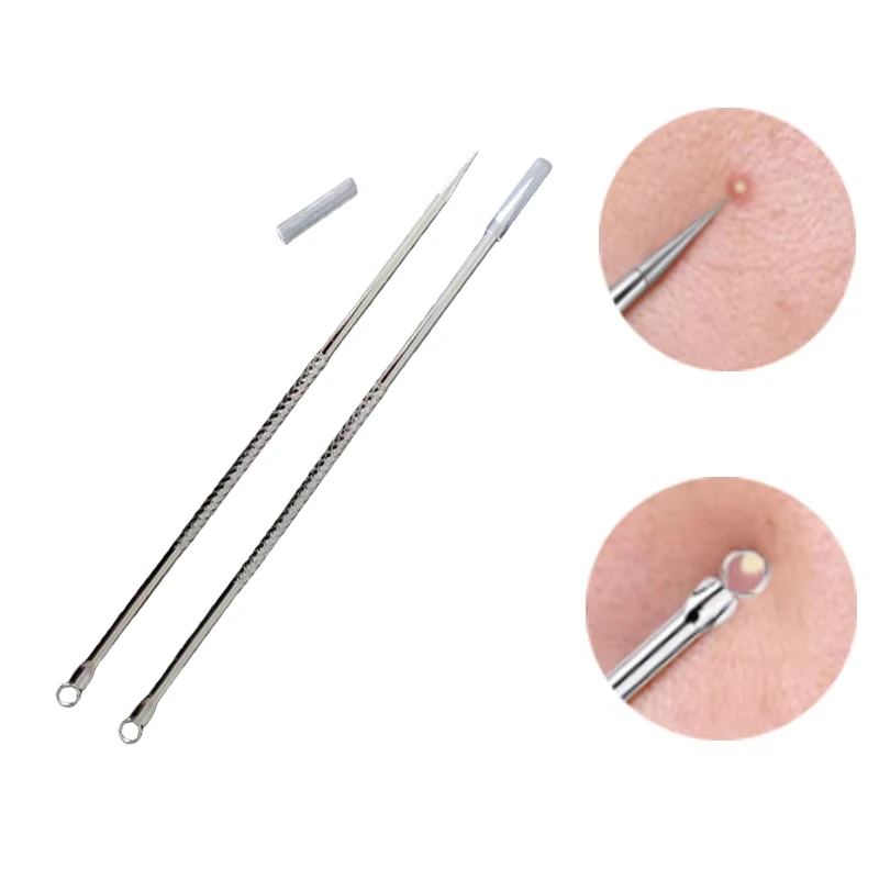12 سنتيمتر حب الشباب إبرة حب الشباب أداة إزالة الرؤوس السوداء Whitehead أداة إزالة الوجه بقعة بثرة مزيل النازع أداة أداة العناية بالبشرة #1