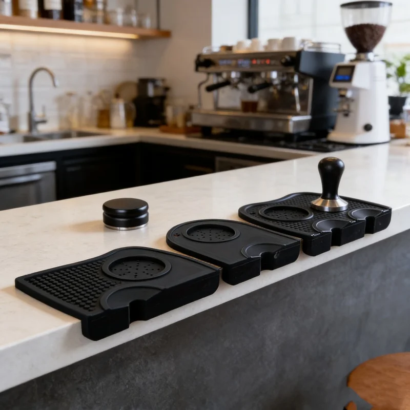 

Espresso Coffee Tampers Mat Station Press Tampering Holder Corner Mat Pad Silicone Coffeeware WDT Tools Tamping Barista