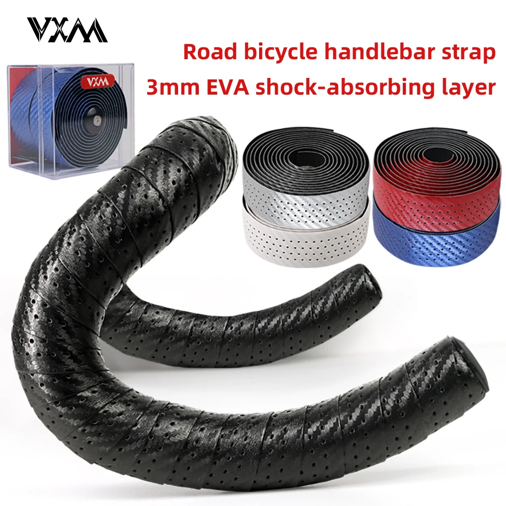 VXM Road Bicycle Handlebar Bar Tape Wrapper Comfortable Strap Shock Absorbing Breathable Microfiber Perforated Bike Accessories