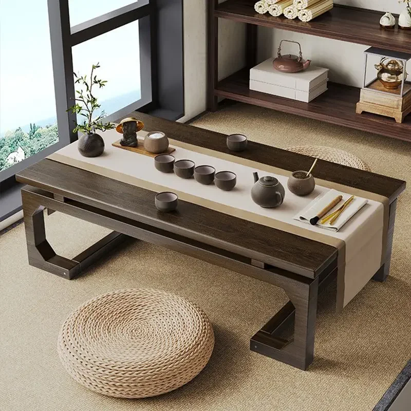 Bay Window Small Household Table Chinese Solid Bamboo Mat Tea Table Small Coffee Tables Window Sill Balcony Sitting Low Tables