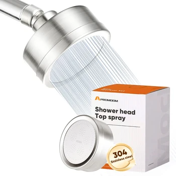 Filtrelenmiş duş başlığı 3 inç yuvarlak yağmur ve yüksek basınç paslanmaz çelik banyo duş başlığı şelale tam vücut kapsama 811537