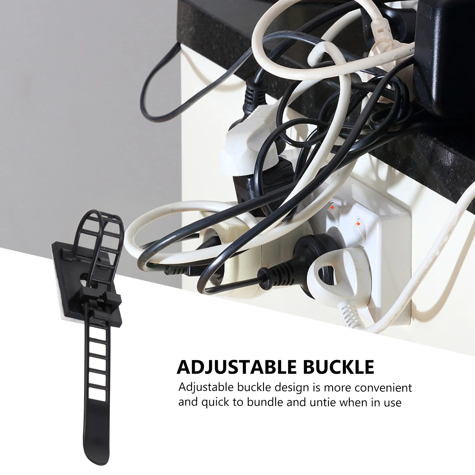 

50Pcs Easy Install Cable Management Holder Sticky Wire Clips for Various Cables Self-Adhesive Nylon Cable Straps