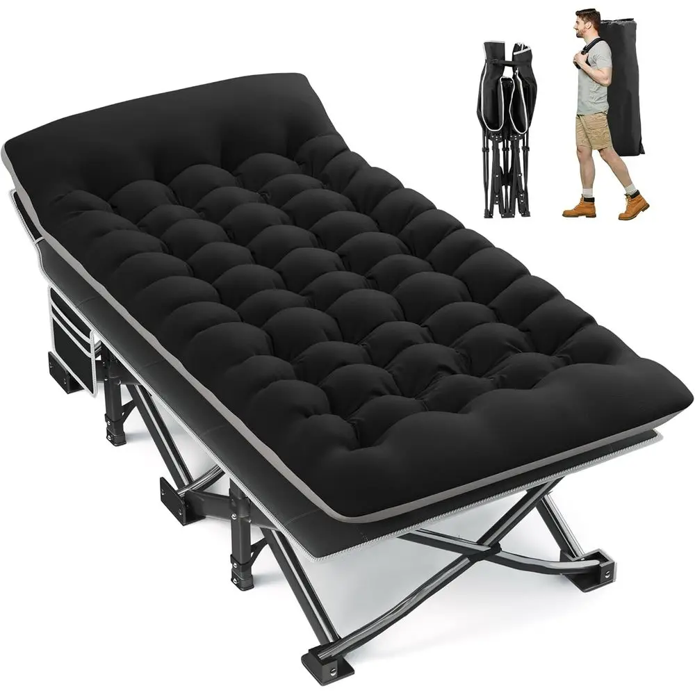 

Extra Wide 32 Camping Cot for Adults - Heavy Duty, Holds 600lbs, Ideal for Outdoors, Beach, RV, and Patio