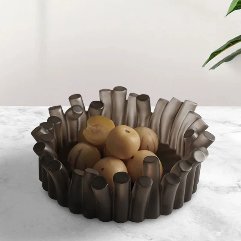 

1Pcs Plate Desktop Decoration Fruit Bowl Minimalist Unique Plate Storage Decoration Tray Elegant Organizer Home Decoration