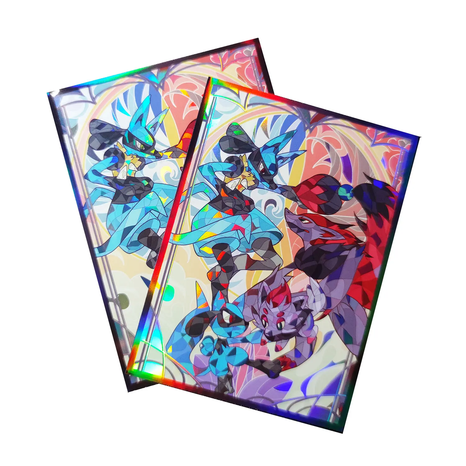 

60PCS 66x91mm Trading Cards Protector Holographic Animation PTCG Card Sleeves TCG Shield Laser Card Deck Cover Standard Size