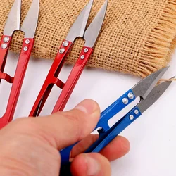 Stainless Steel Scissors Plastic Spring Yarn Cutting Sewing Scissors Cross Stitch Home Colored Scissors Tools DIY Stationery