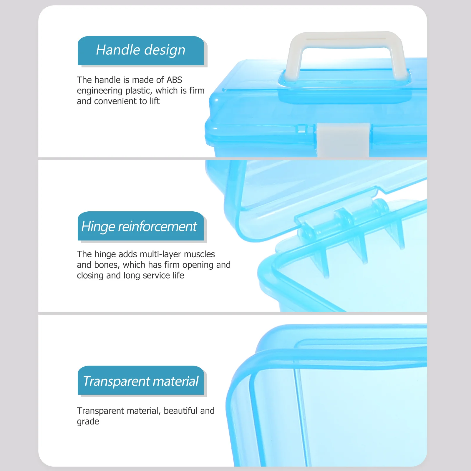 

2pcs Art Supply Storage Box Plastic Makeup Organizer For Cosmetics Manicure Tools Transparent Holder Container