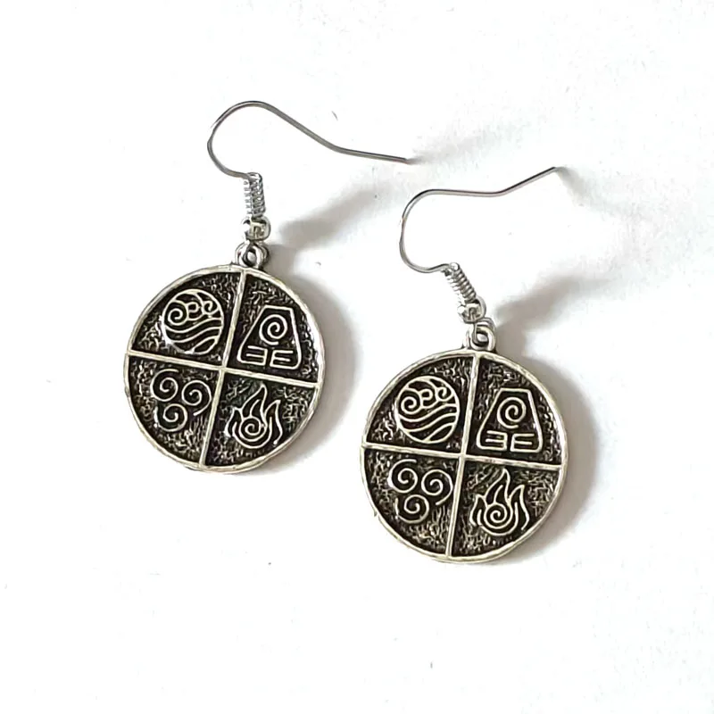 1pair The Last Airbender Air Fire Earth Water Four in OneElements Amulet Earring
