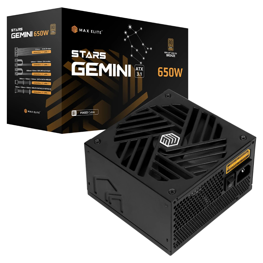Hit Max Elite Stars Gemini 650W 80Plus Bronze Atx3.1 / مصدر طاقة / منتج كوري أصلي / شحن محلي إلى كوريا #1
