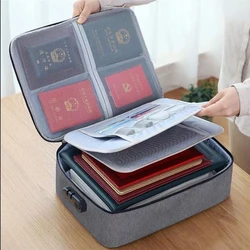 2/3 Layers Document Storage Bag Multifunctional Waterproof File Organizer Large Capacity Storage Bag With Password Lock