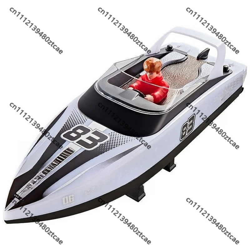 2.4G Dual Propeller High Speed RC Speedboat With LED Lights Waterproof Kids Water Racing Toy