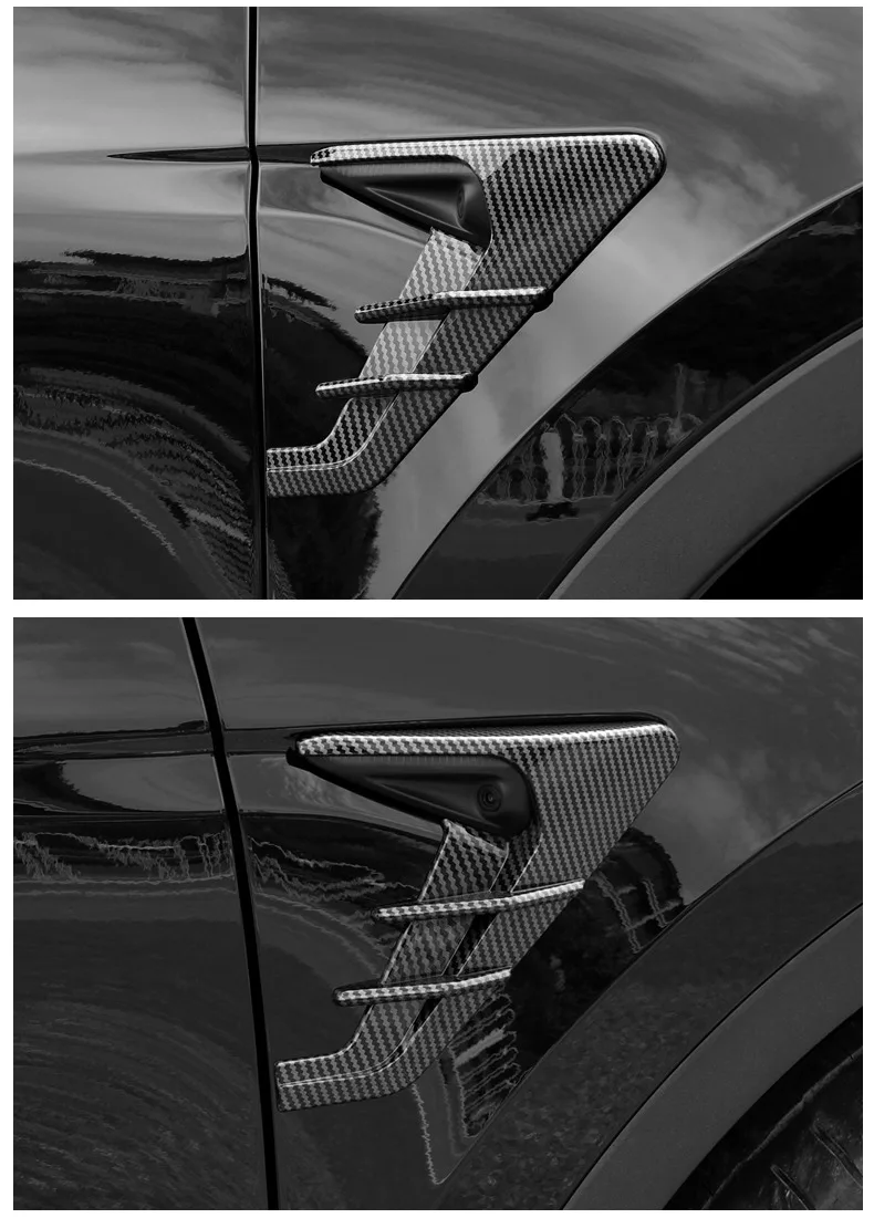 For Tesla Model 3/Y 2017-2024 Rear Triangle Window Trim Covers Model Y Shutter Window ABS Gloss Carbon Fiber Decorative Plate