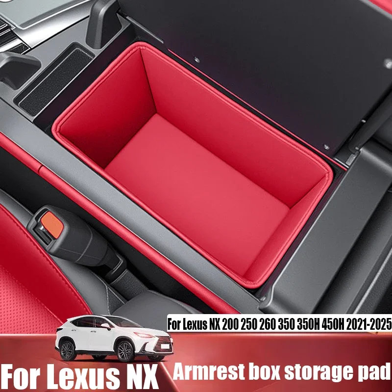 For Lexus NX 200 250 260 350 350H 450H 2021-2025 armrest box leather storage protection pad car interior Decoration Accessories