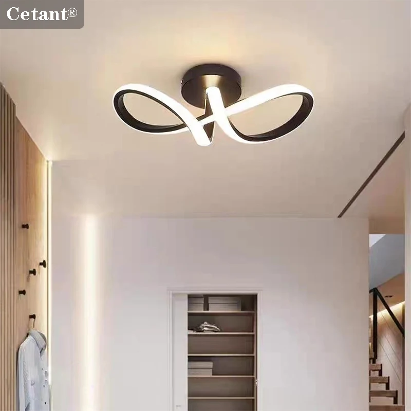 โมเดิร์นไฟ LED เพดานทางเดินโคมไฟ Minimalist Line โคมไฟทางเดิน Entryway บันไดมุมตกแต่งในร่ม LED Luster