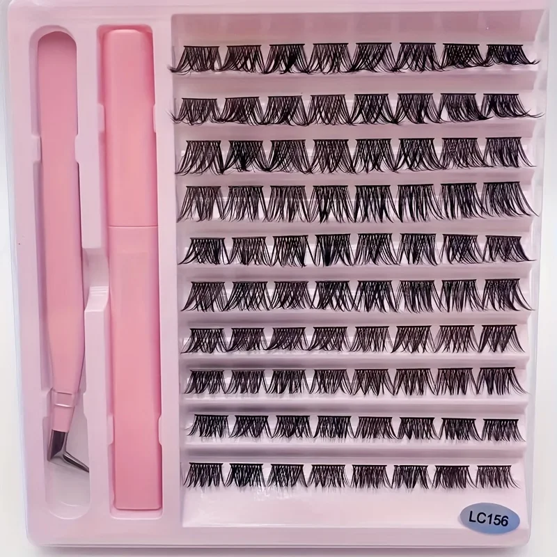 80 D-roll 8-16mm Mixed Eyelash Set | Personalized Eyelash Extension with Tools, Soft, Natural and Invisible, DIY Self Grafting a