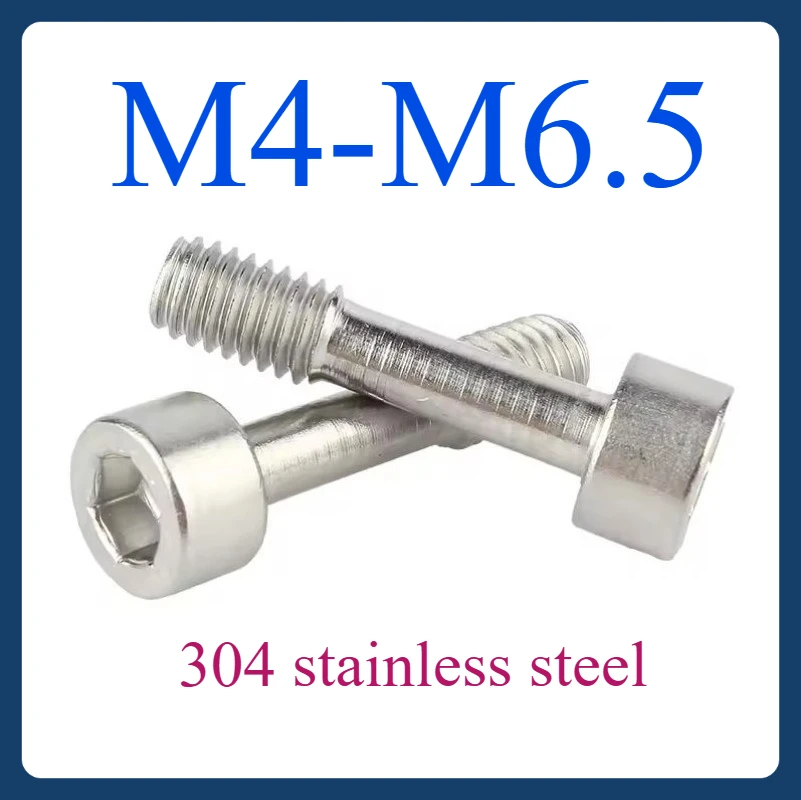 

304 Stainless Steel Hexagon Socket Cap Head Captive Screws,Cylindrical Head Half Thread Anti-Loosening Bolts M4 M5 M6 M6.5