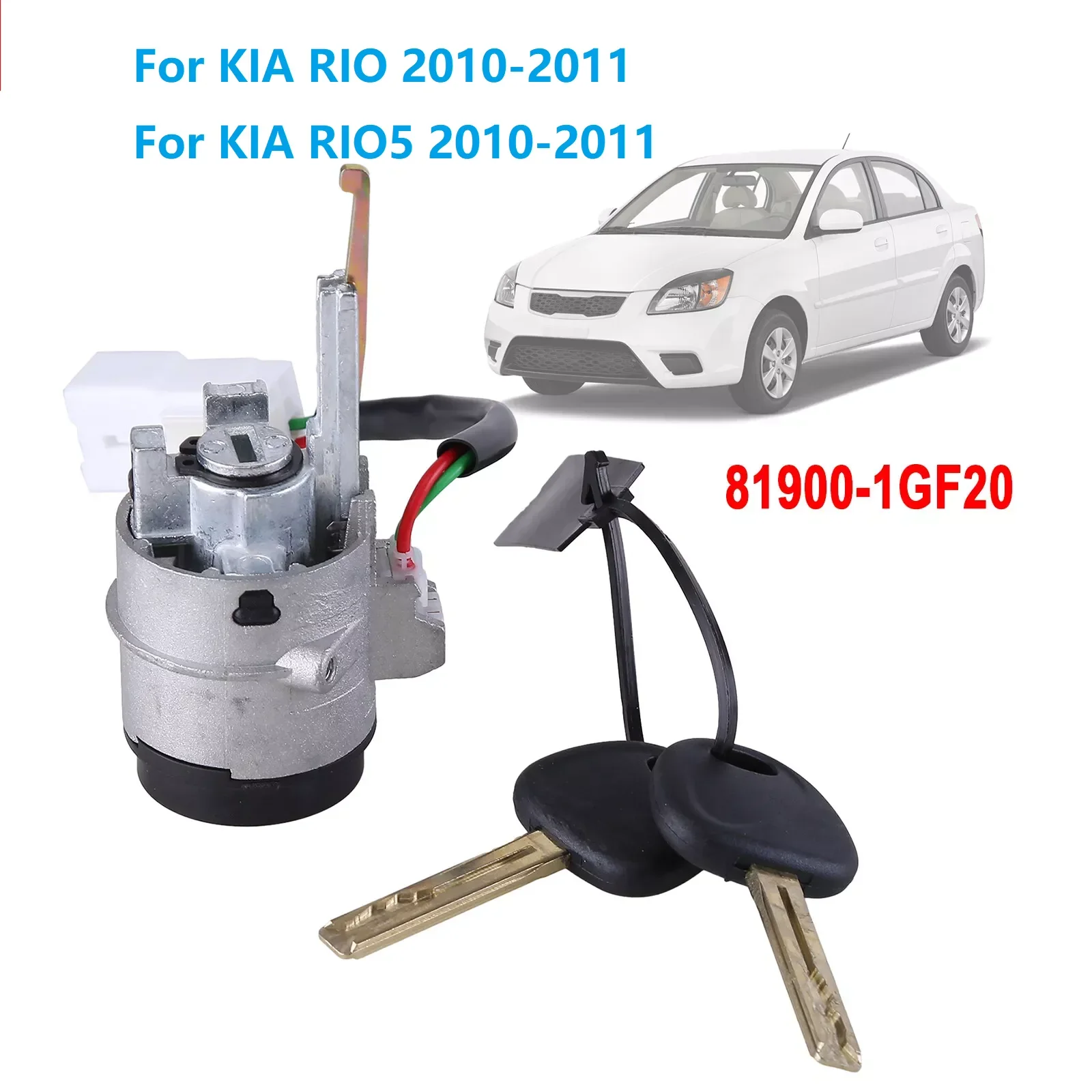 81900-1GF20 New Ignition Lock Cylinder with 2 Keys For Kia Rio Rio5 2010-2011  Car Ignition Switch Kits