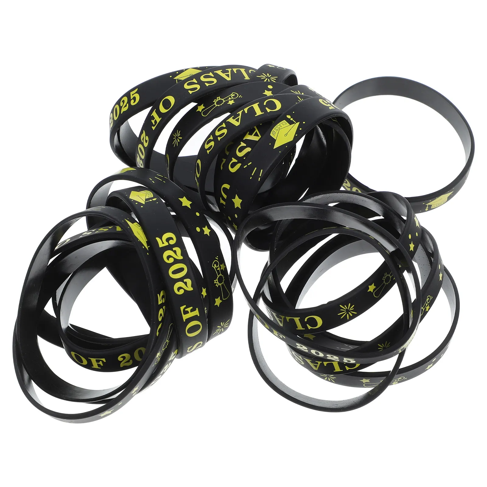 

24Pcs Graduation Silicone Wristbands Class of 2025 Party Favors for Teachers Friends Family Celebration Keepsake Jewelry