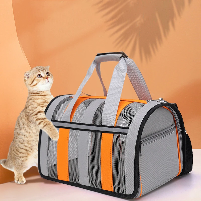 Pet Carrier Shoulder Breathable Security Bag Transport Cat Mesh Foldable Cats Handbag Outdoor Travel Portable Transport for Cats