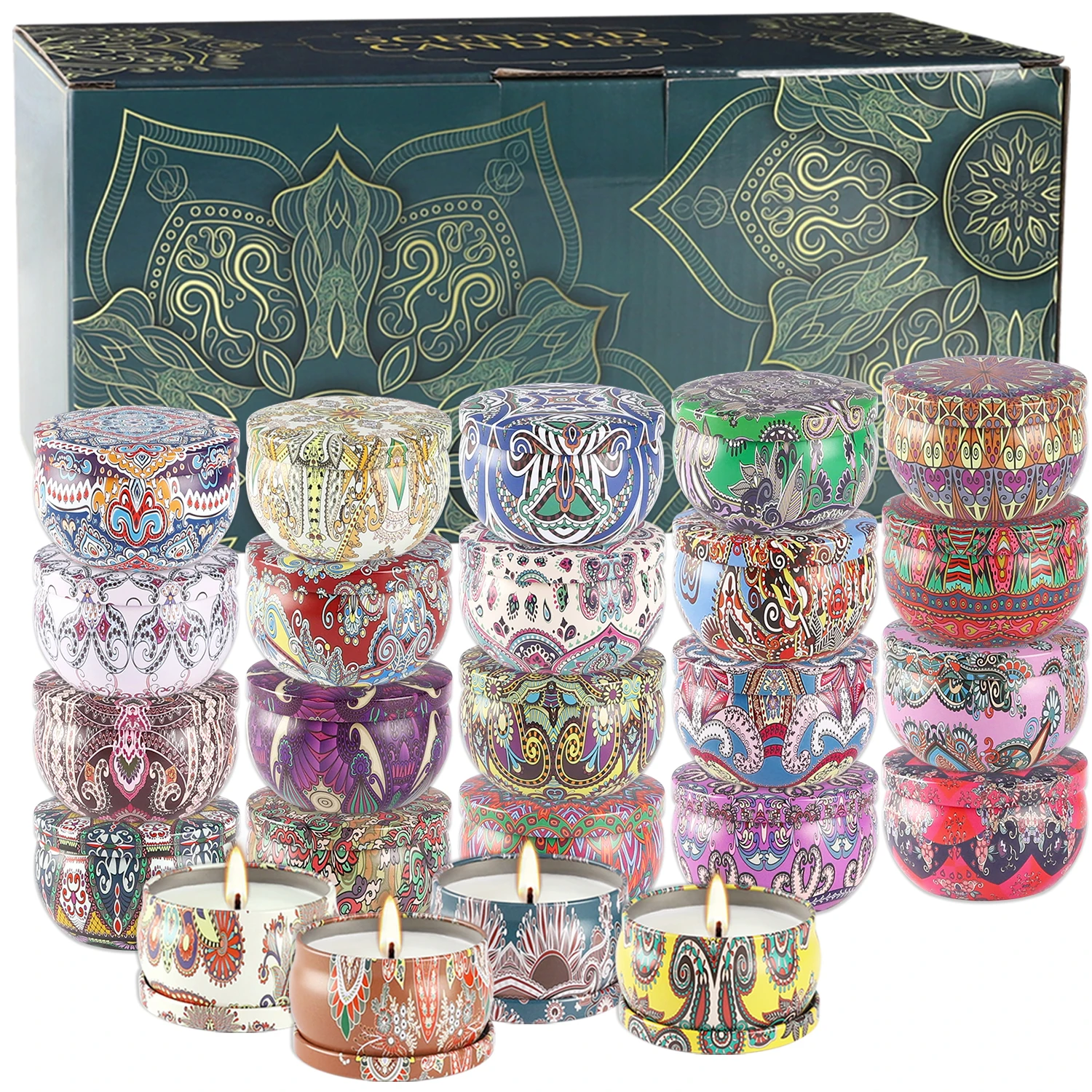 24 confezioni di candele profumate classiche cinesi, feste, celebrazioni, regali natalizi, decorazioni per la casa, decorazioni per matrimoni