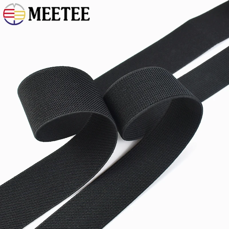 

4M 10-80mm Black Nylon Elastic Band Pants Jeans Waistband Stretch Tape Crafts Garment Belt Sling Rubber Bands Sewing Accessories