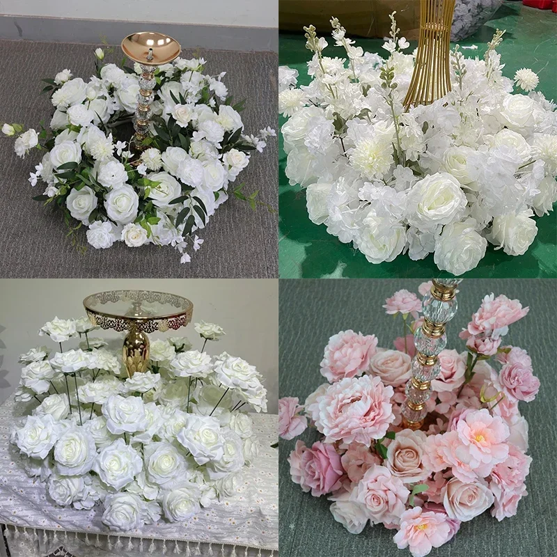 wedding-reception-table-centerpiece-rose-white-pink-flower-wreath-crown-garland-party-event-floral-candleholder-decoration-props
