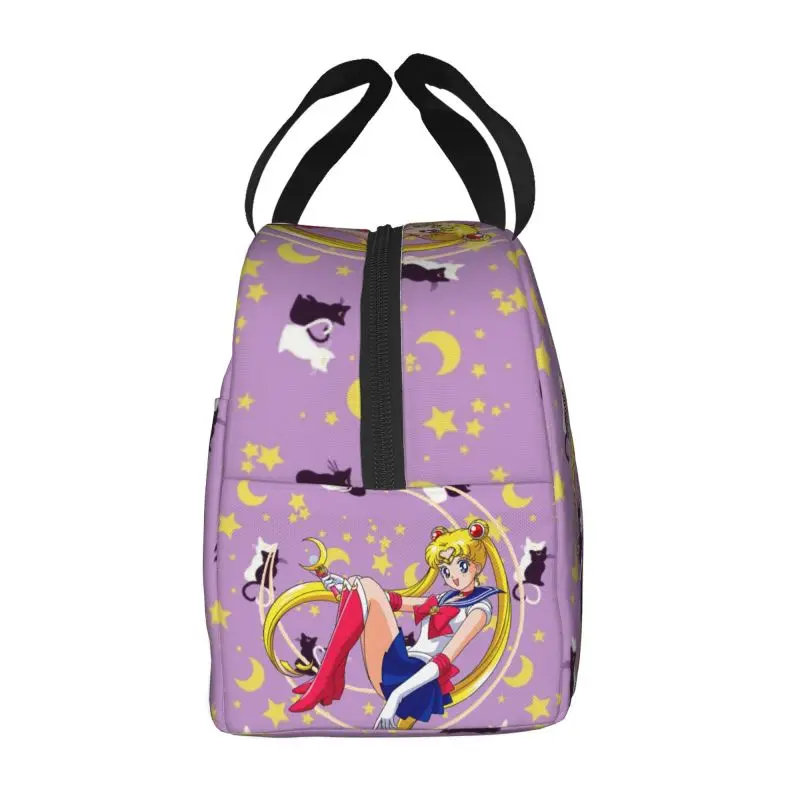 Sac à déjeuner personnalisé Sailors Moons, dessin animé mignon, refroidisseur pour femmes, boîtes à déjeuner isolées chaudes pour enfants à l'école