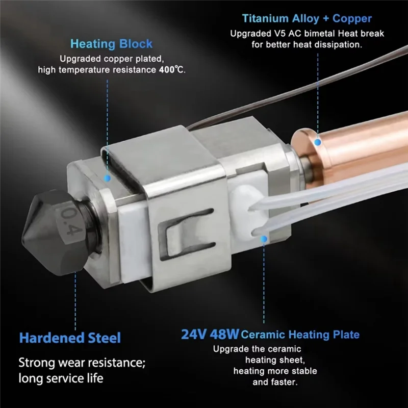 

News Hotend Nozzle Combo Head For Anycubic Kobra S1 S1C 24V 48W Rapid Heating 320℃ 3D Printer Accessories 2 Sets