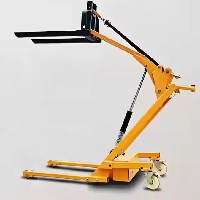 Electric Portable Curved Arm Forklift Truck Warehouse Mini Hydraulic Solid Tire Hand