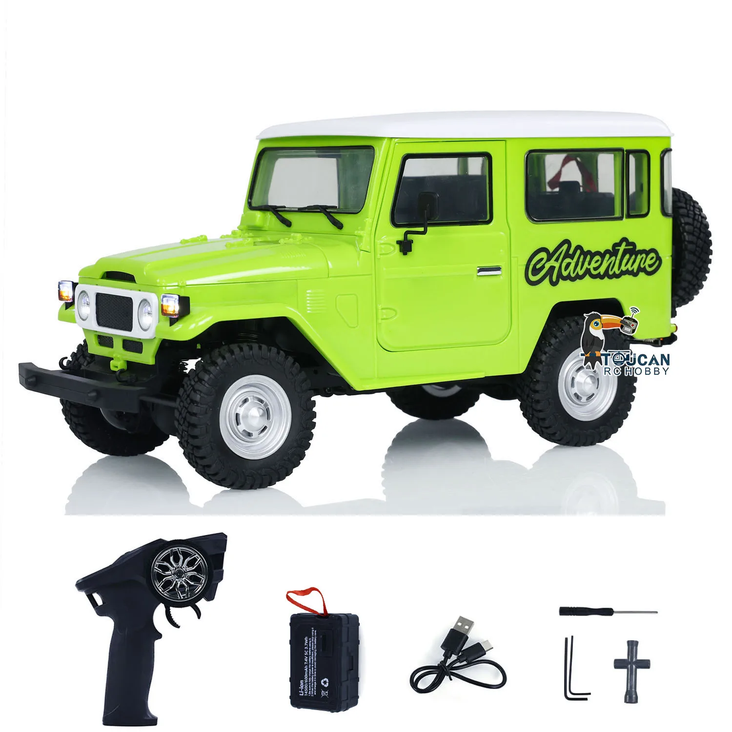 RC Mini Toys 1/16 Scale Crawler 4x4 RTR HG FJ40 Electric Car Off-road Vehicles with Light Sound Systems Smoking Unit Toy TH23353