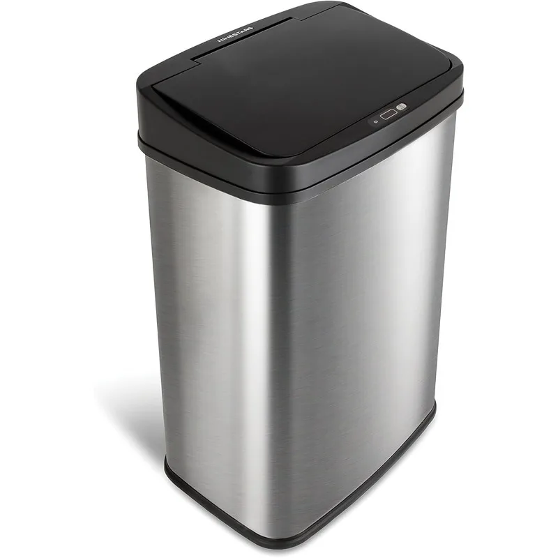 

Automatic Touchless Trash Can 13 Gallon, Sleek Black Sensor Bin for Kitchen Office, Hands-Free Rectangular Waste Container