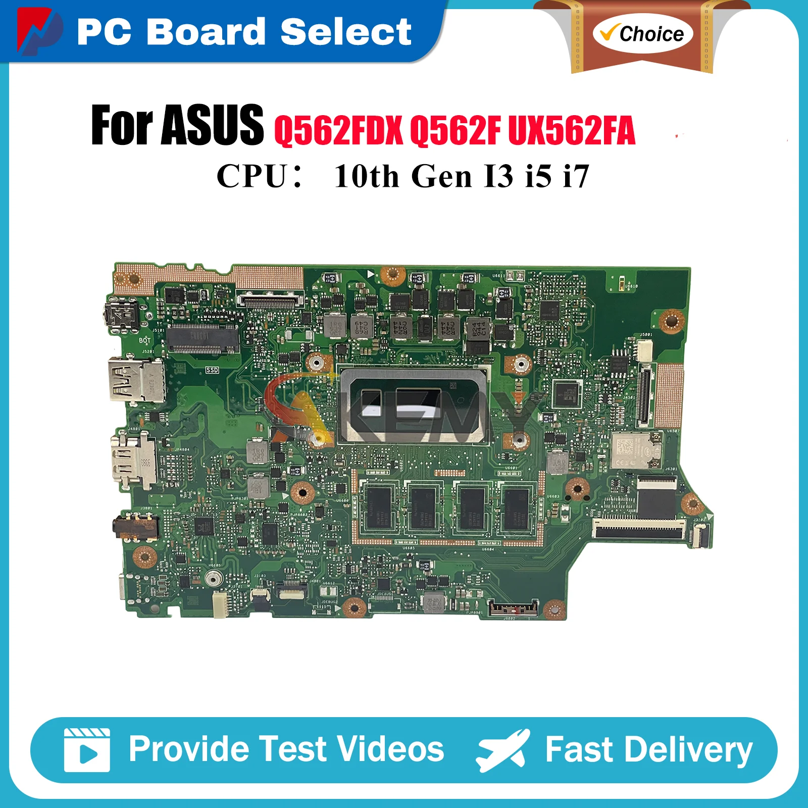 

UX562FA Laptop Motherboard For ASUS ZenBook Q562F UX562 UX56IQ Q562FDX Notebook Mainboard With 10th Gen I3 i5 i7 102% tests OK