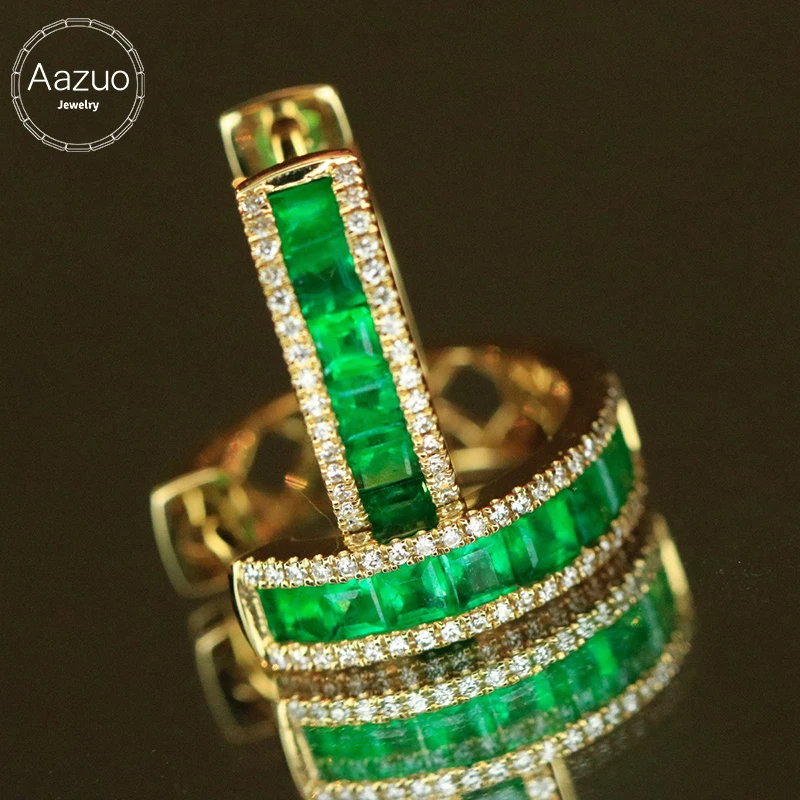 Aazuo High Quality Jewelry 18K White Gold Yellow Gold Real Diamonds Classic Round Hook Earring Gifted For Women Engagement Party