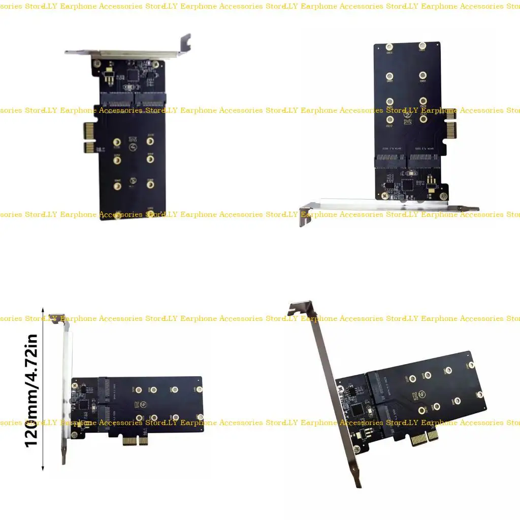 

462E PCIE 1X M.2 NGFF SSDs 2 Port with Low Profile Brackets PCIE to 2 Port M.2 NGFF SSDs Transfer Card for 2230 2242 2260 2280