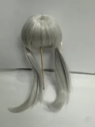 D03-C037 children handmade toy 1/3 1/4 1/6 doll BJD/SD doll's Accessories silver gold cute long double ponytails wig 1pcs